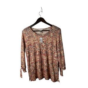 Christopher Banks sz‎ large lightweight sweater shirt mixed print boat neck